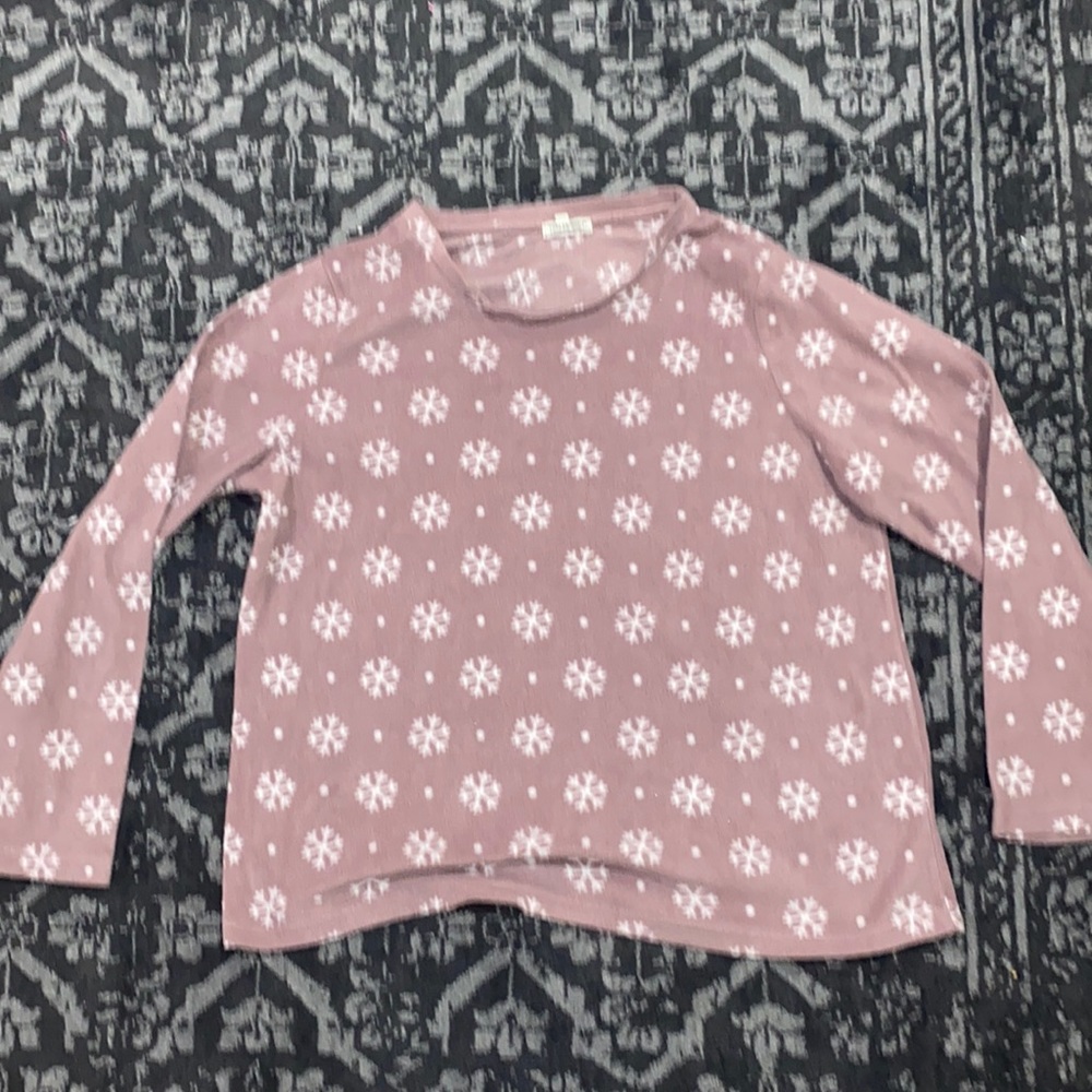 Purple Christmas pj top, with snowflake design